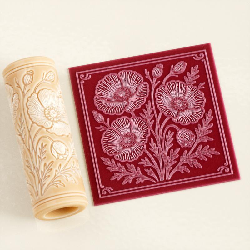 Embroidery Texture - Rol Tekstur Tanah Liat Motif Tengkorak