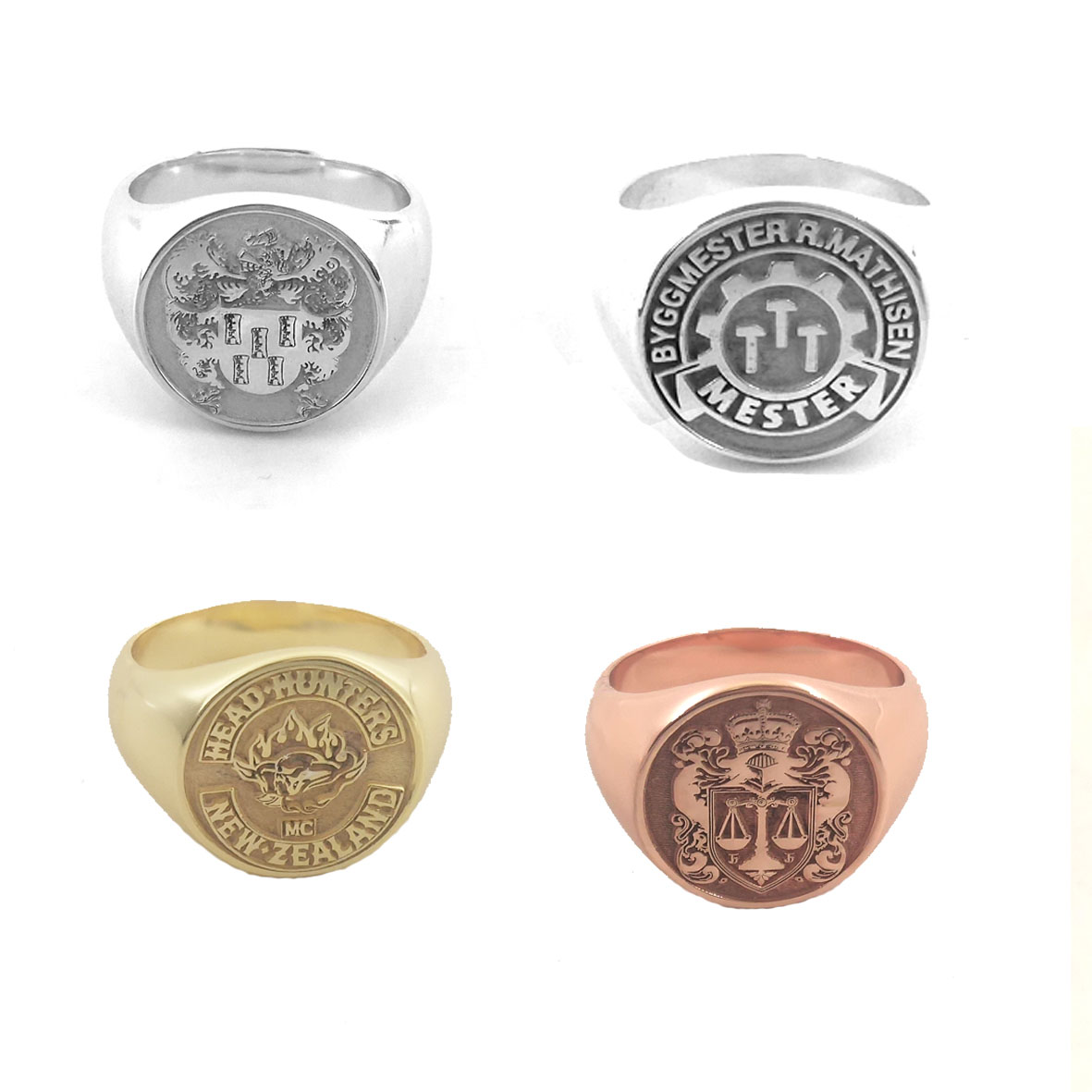 Embroidery Alphabet - Kustom terukir 17mm cincin atas bulat