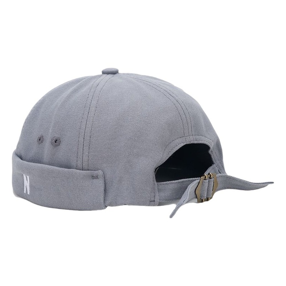 Embroidery Letter N - Topi Kasual Katun Tanpa Pinggiran Bernapas