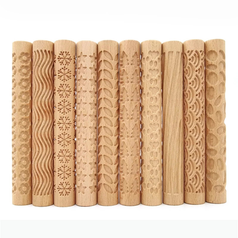 Embroidery Texture - Penggilas Tekstur Kayu untuk Keramik, Alat
