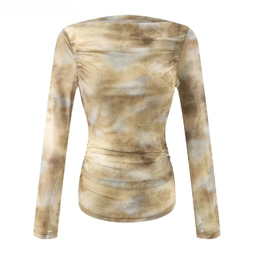 Embroidery Fashion - Kaos Wanita 2025 dengan Cetakan Tie-Dye