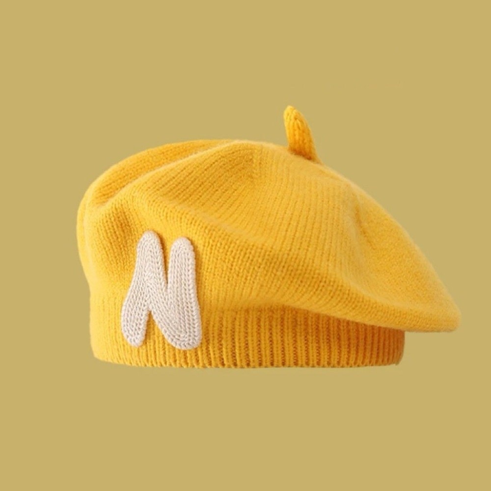 Embroidery Letter N - Topi Baret Balita Bordir Huruf N