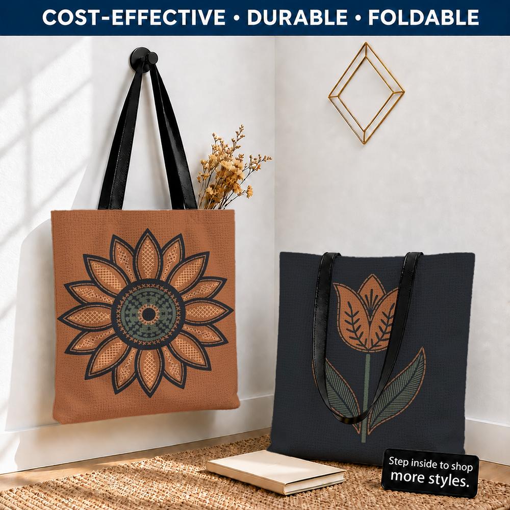 Embroidery Effect Canva - Tas Penyimpanan Efek Bordir Bunga Retro,