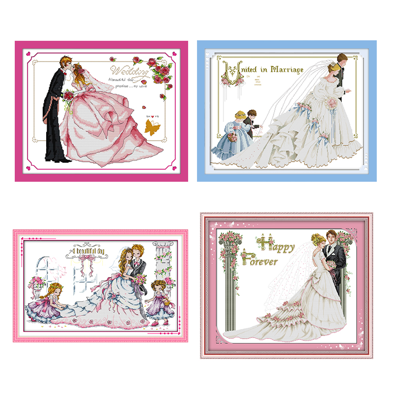 Embroidery Tas - Pernikahan Series Menghitung Cross Stitch 11CT