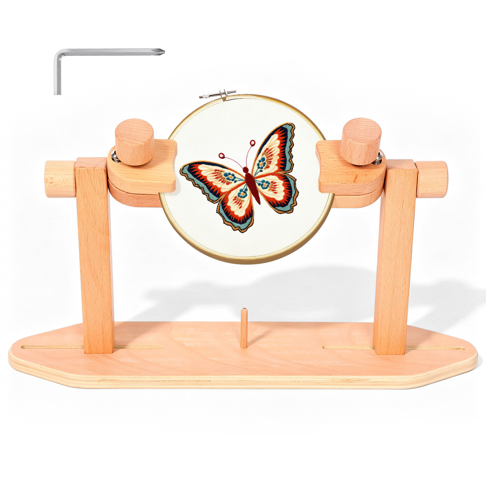 Embroidery Hoop Stand - Penyangga Lingkaran Bordir Kayu, Penyangga Lingkaran