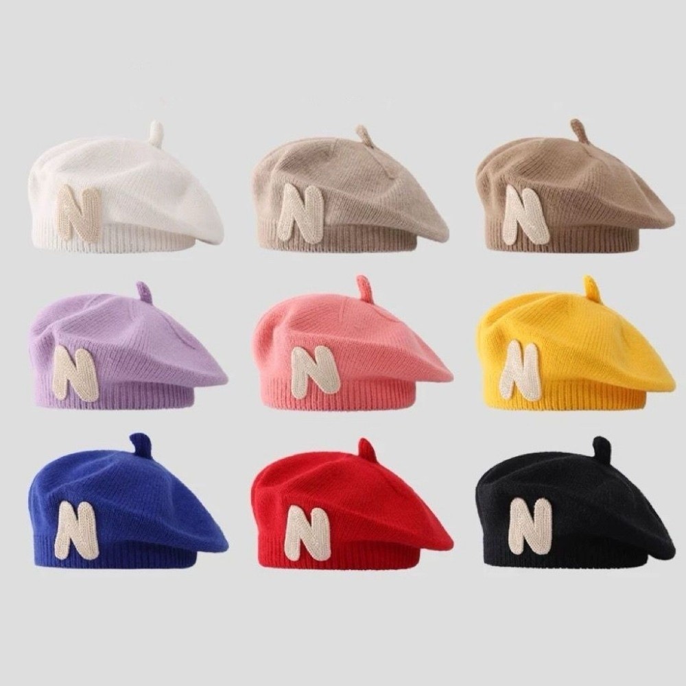 Topi Baret Balita Bordir Huruf - Embroidery Letter N ulasan dan harga