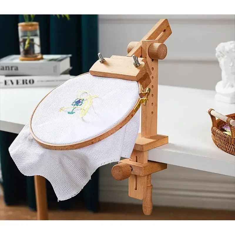 360 °   Alat Jahit Bordir Kayu - Embroidery Hoop Stand ulasan dan harga