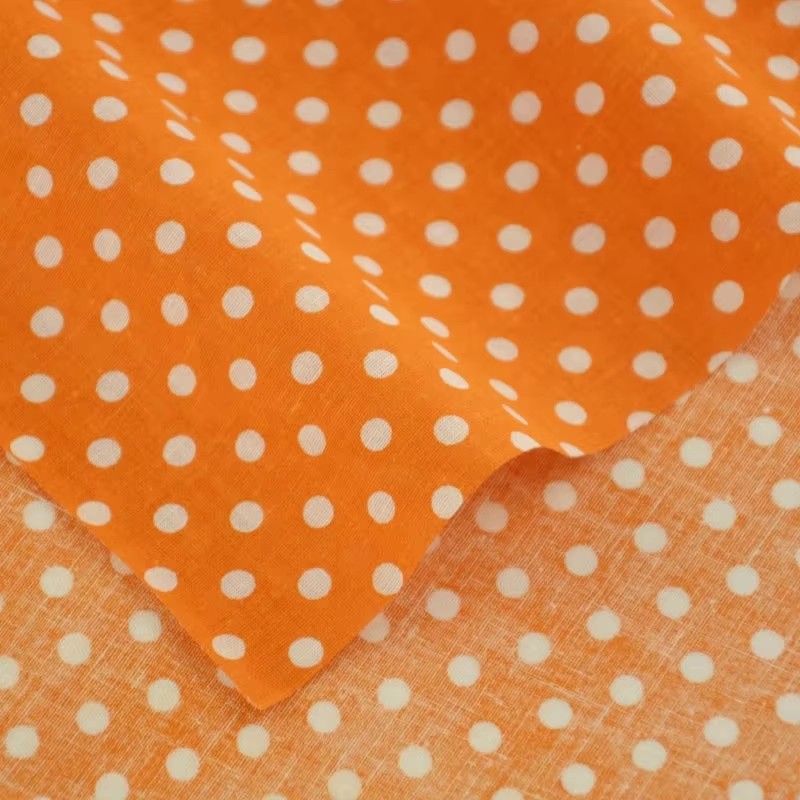 50X150CM Putih Oranye Polka Do - Embroidery Garments ulasan dan harga