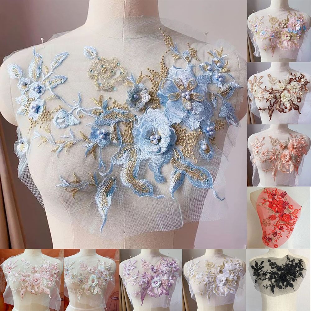 Kain Renda Manik-manik Bunga 3 - Embroidery Flower Pattern ulasan dan harga