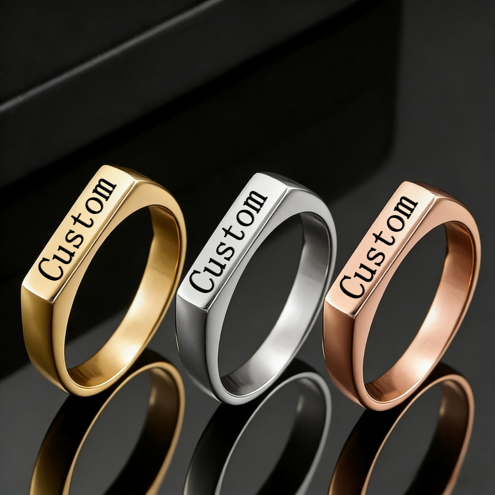 Cincin Baja Anti Karat Ukiran  - Embroidery Alphabet ulasan dan harga
