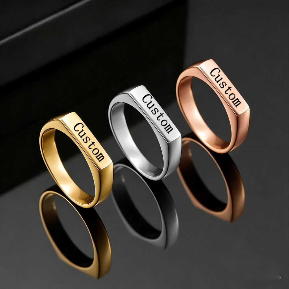 Cincin Baja Anti Karat Ukiran  - Embroidery Alphabet ulasan dan harga