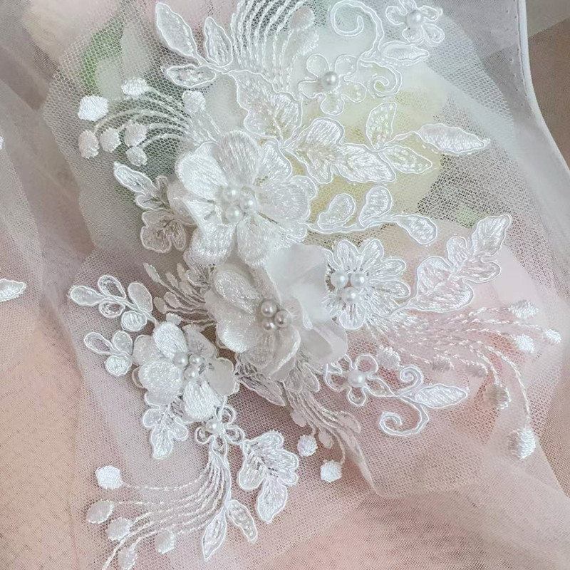 2PCS=1Pasang, Bordir Tali Muti - Embroidery Flower Pattern ulasan dan harga
