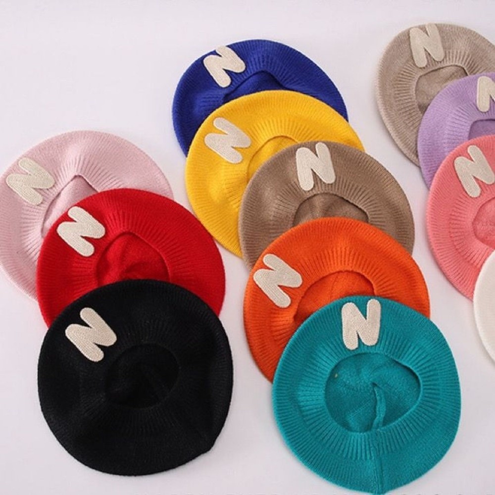 Topi Baret Balita Bordir Huruf - Embroidery Letter N ulasan dan harga