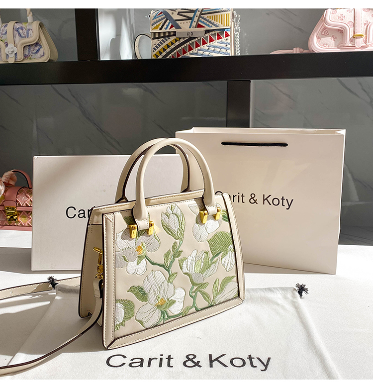 Tas Persegi Bordir Bunga Berte - Embroidery Texture ulasan dan harga
