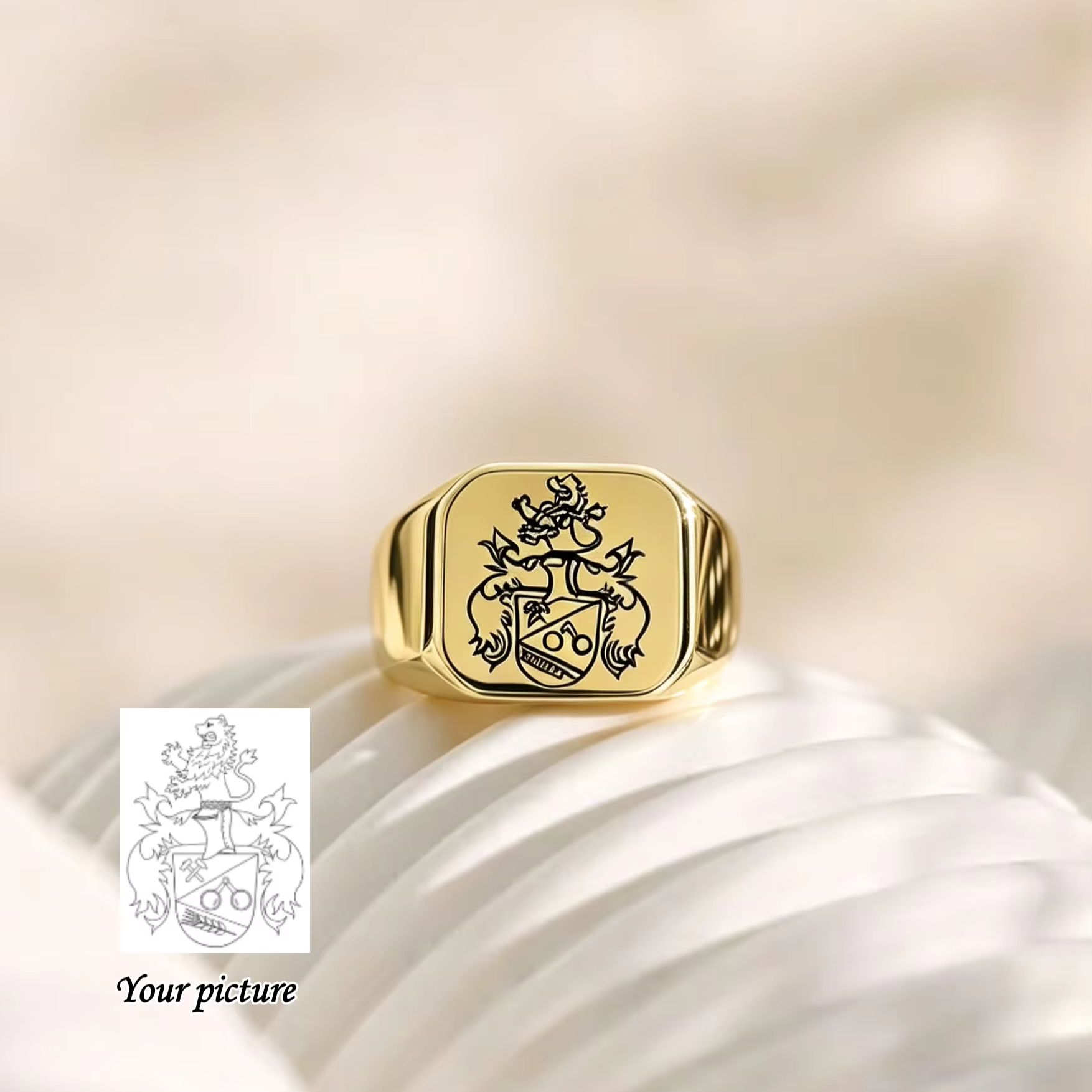 Cincin Stempel Lambang Keluarg - Embroidery Alphabet ulasan dan harga