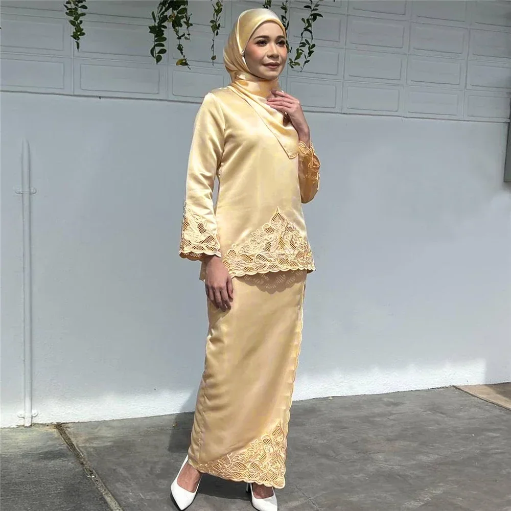 Set Abaya Dua Potong Wanita Mo - Embroidery Baju ulasan dan harga