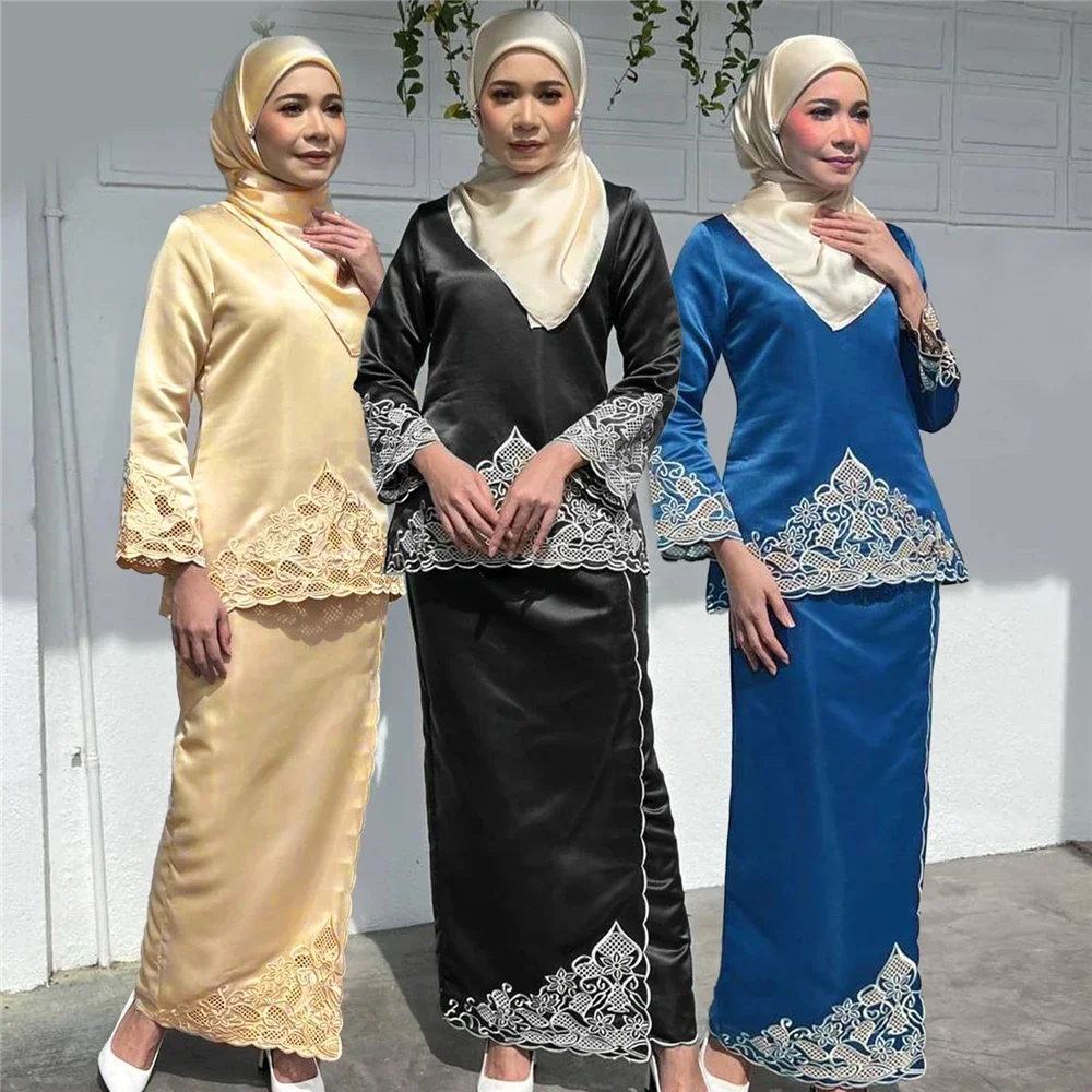 Set Abaya Dua Potong Wanita Mo - Embroidery Baju ulasan dan harga
