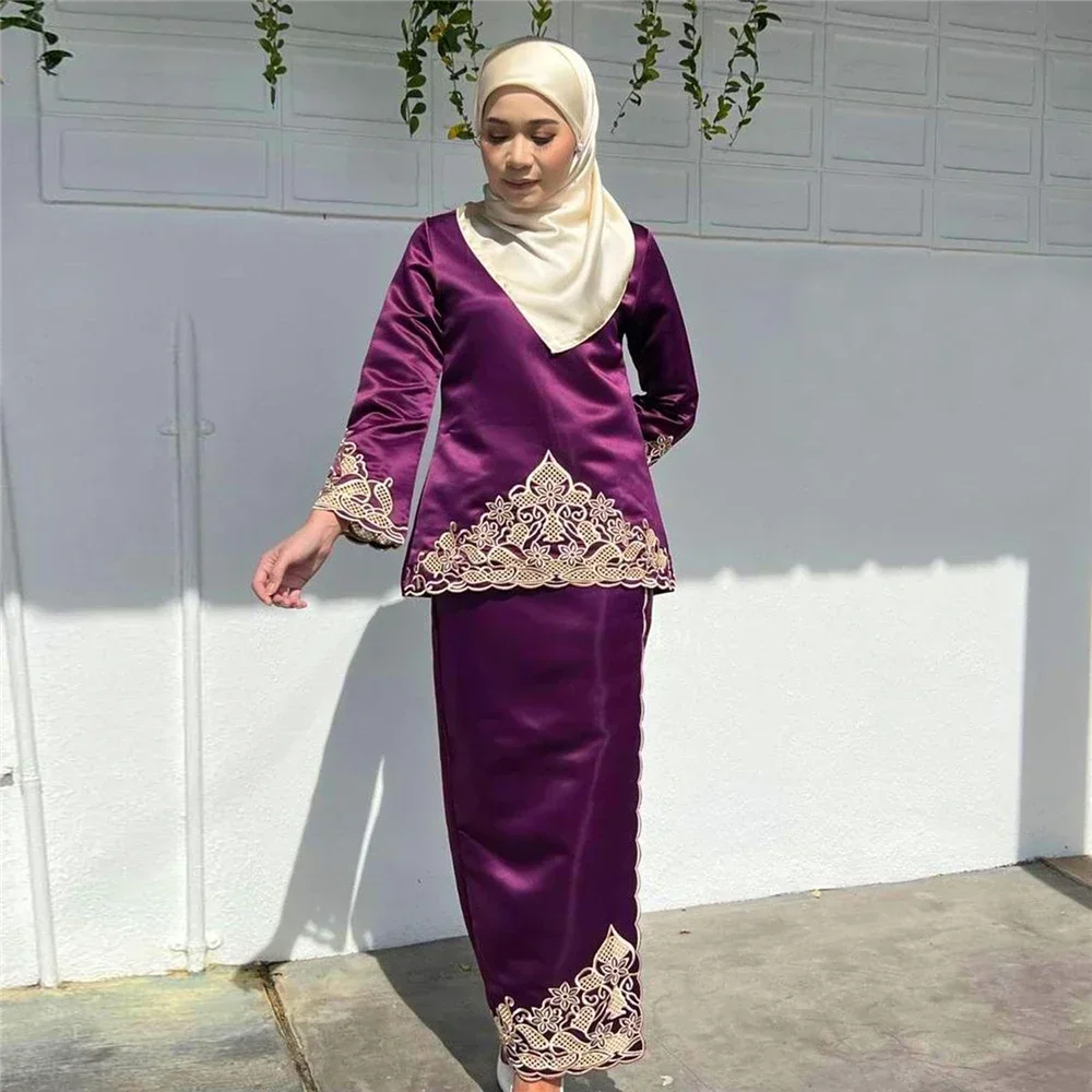 Set Abaya Dua Potong Wanita Mo - Embroidery Baju ulasan dan harga