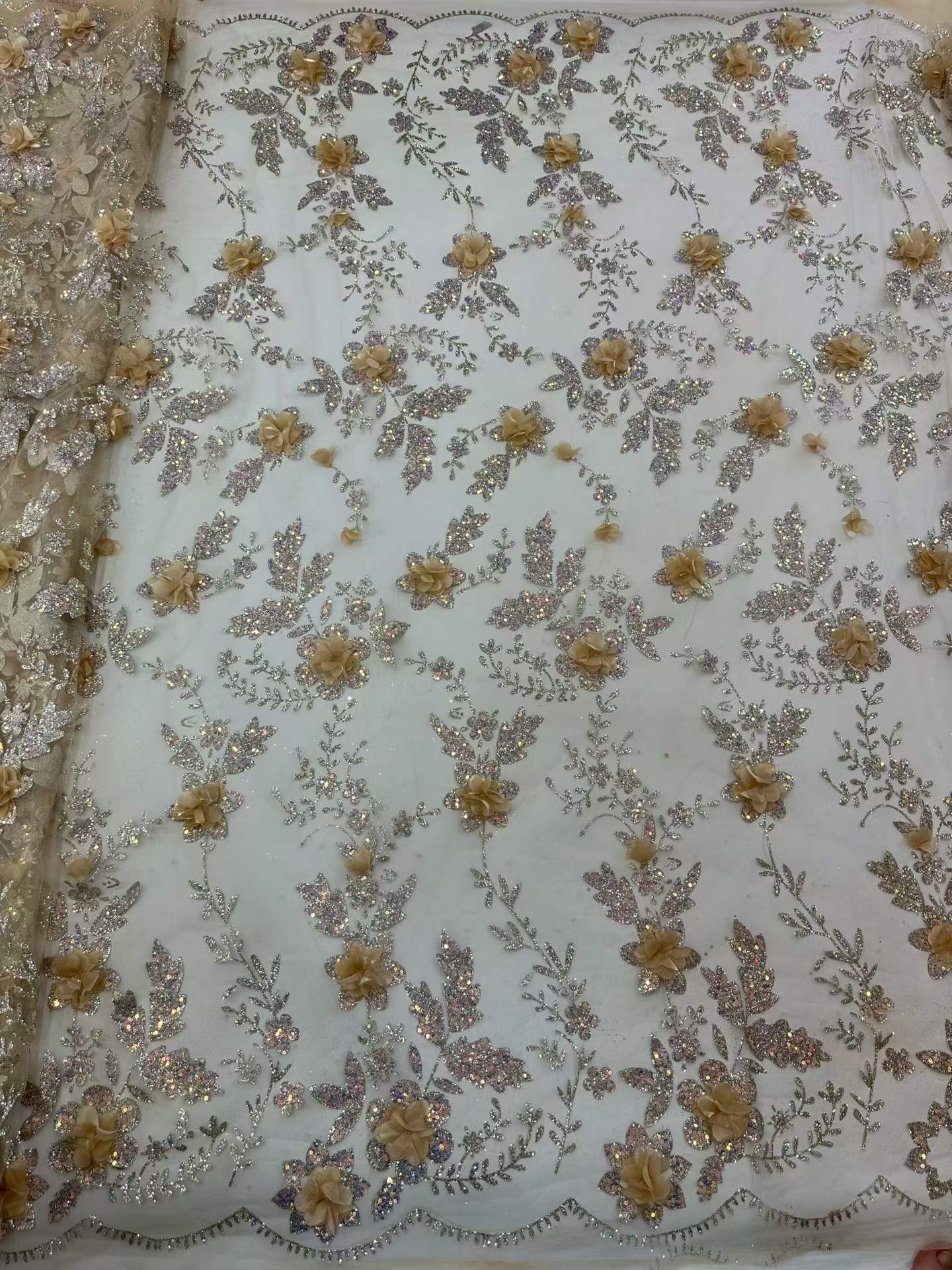 Kain Brokat Afrika Bordir Paye - Embroidery Flower Pattern ulasan dan harga