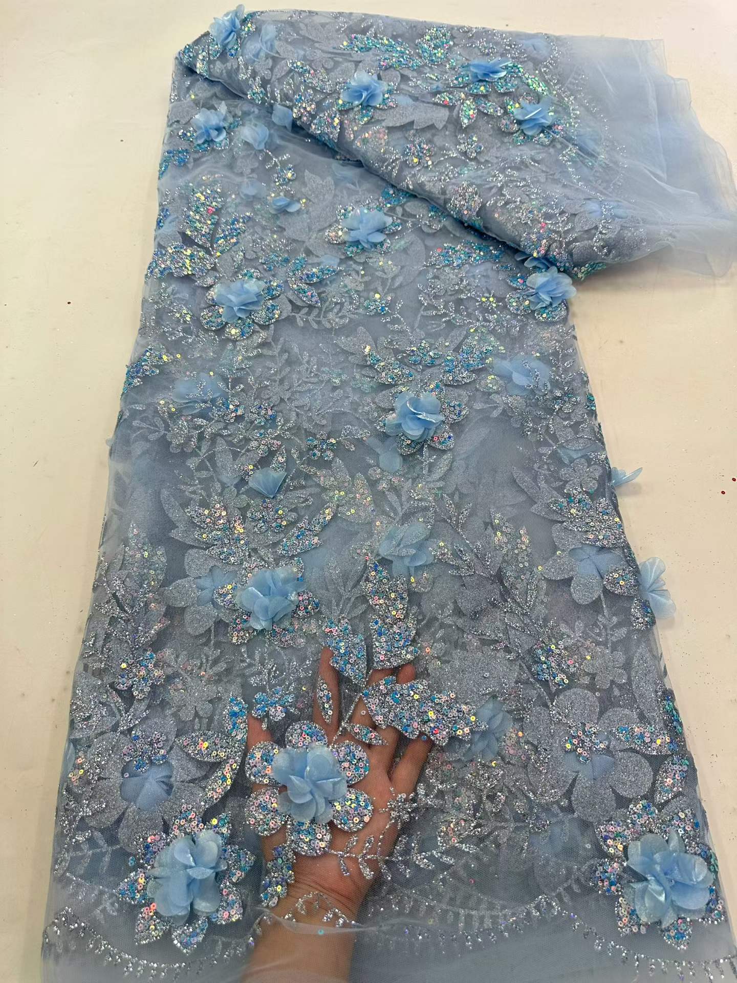 Kain Brokat Afrika Bordir Paye - Embroidery Flower Pattern ulasan dan harga