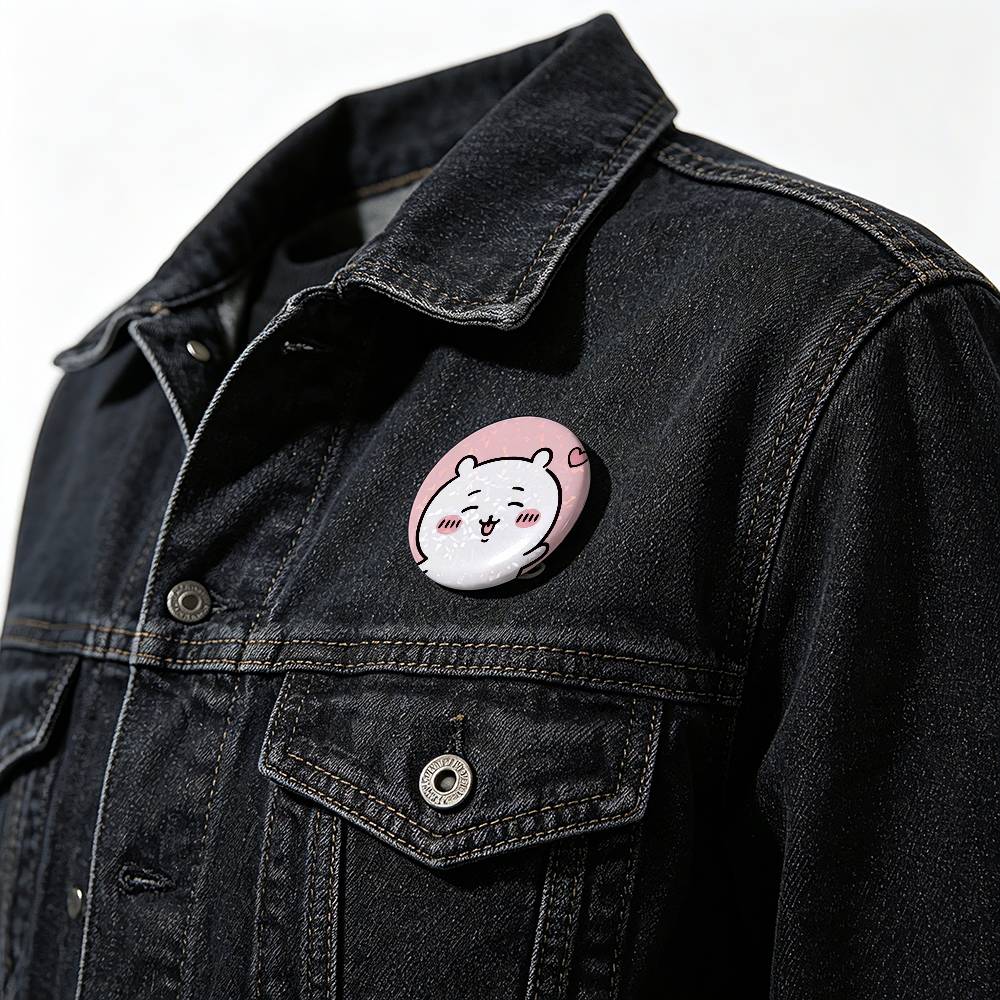 c-Chiikawa-A Pin Kancing Tekst - Embroidery Texture ulasan dan harga