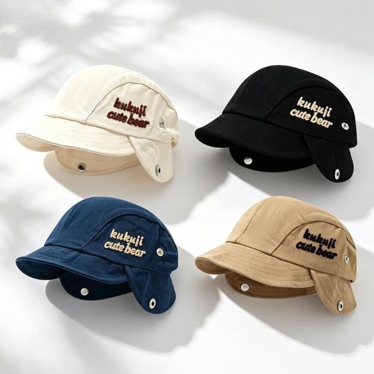 Topi Bayi Berpenutup Telinga M - Embroidery Cap ulasan dan harga