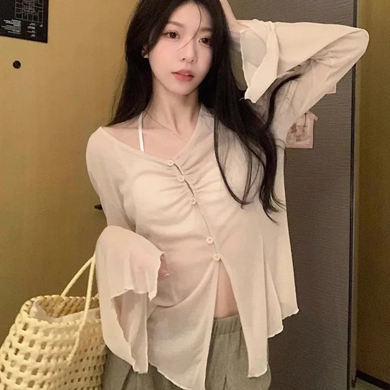 Blus Lengan Lebar Model Sheer  - Embroidery Fashion ulasan dan harga