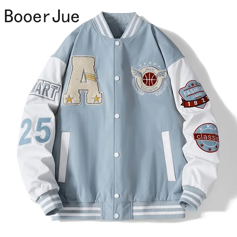 Jaket Bomber bisbol Pria Wanit - Embroidery Letter N ulasan dan harga