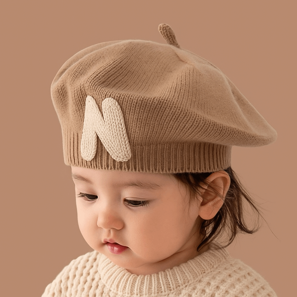 Topi Baret Balita Bordir Huruf - Embroidery Letter N ulasan dan harga