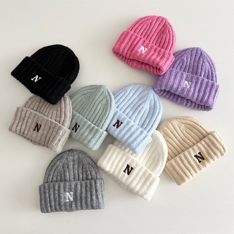 Topi Rajut Anak Gaya Korea den - Embroidery Letter N ulasan dan harga