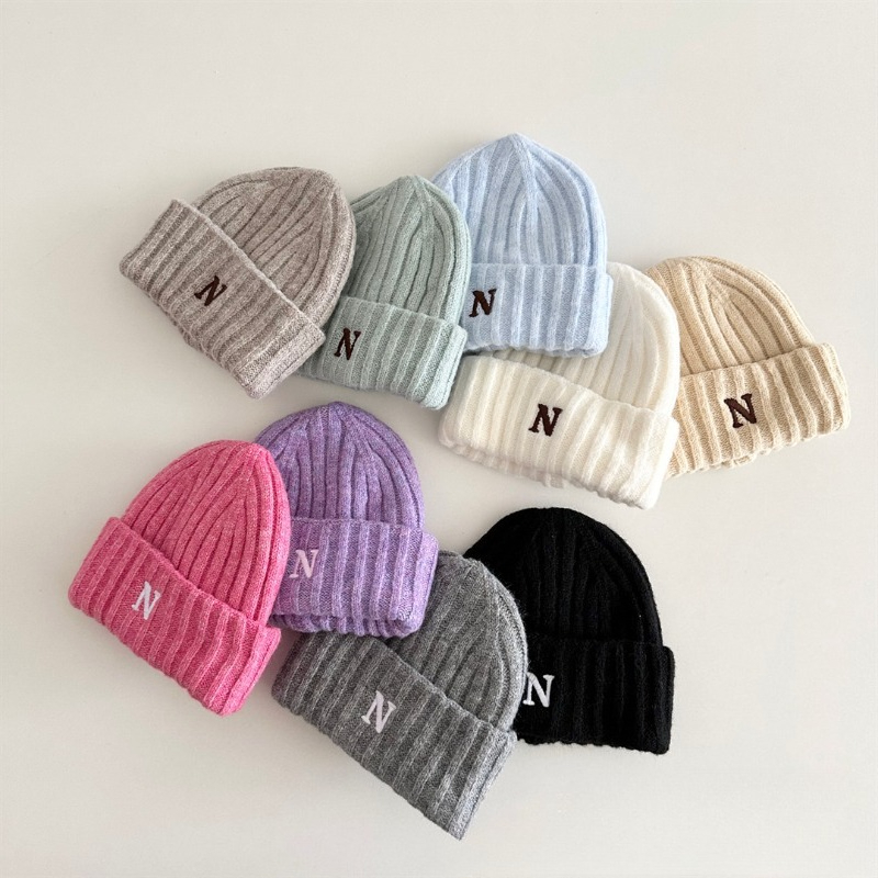 Topi Rajut Anak Gaya Korea den - Embroidery Letter N ulasan dan harga