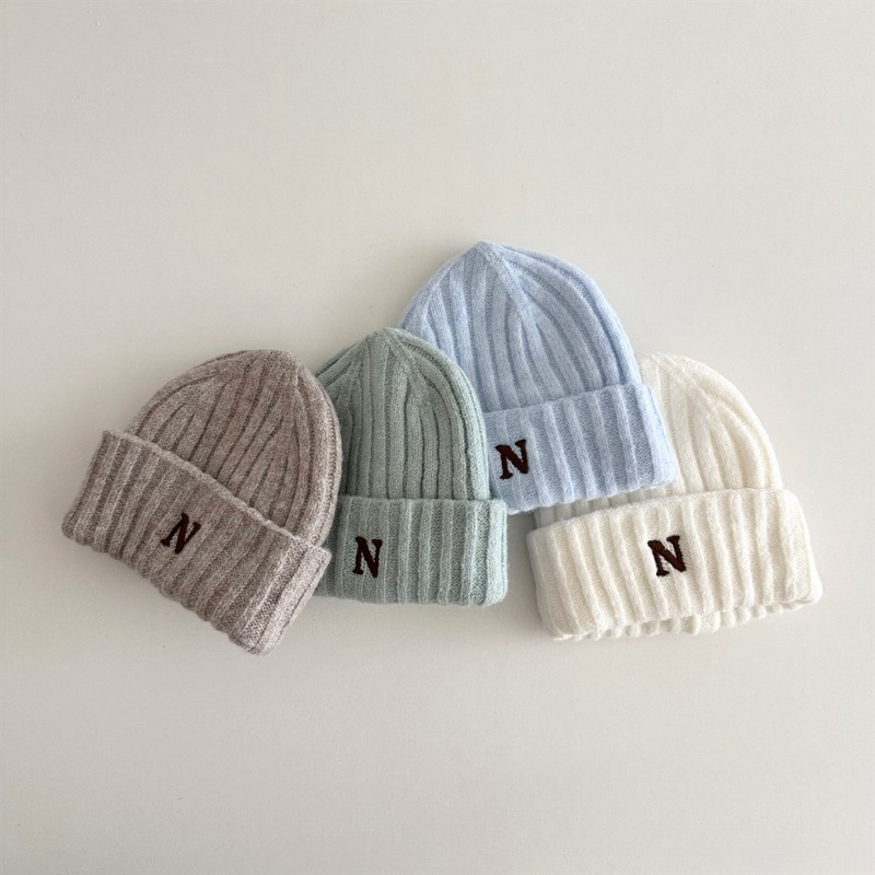 Topi Rajut Anak Gaya Korea den - Embroidery Letter N ulasan dan harga