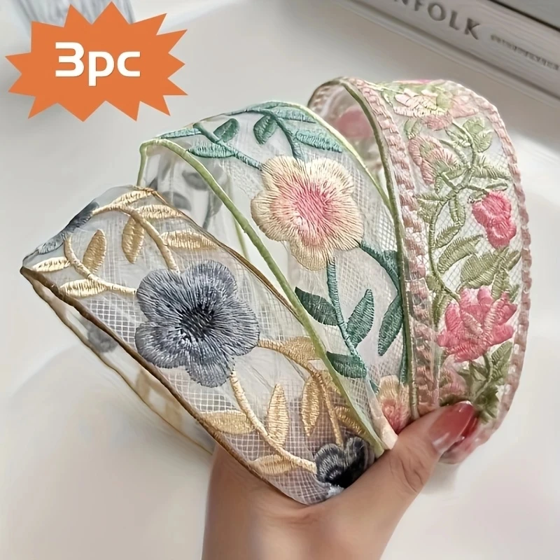 1/3 Buah Ikat Rambut Bunga Bor - Embroidery Hooping ulasan dan harga