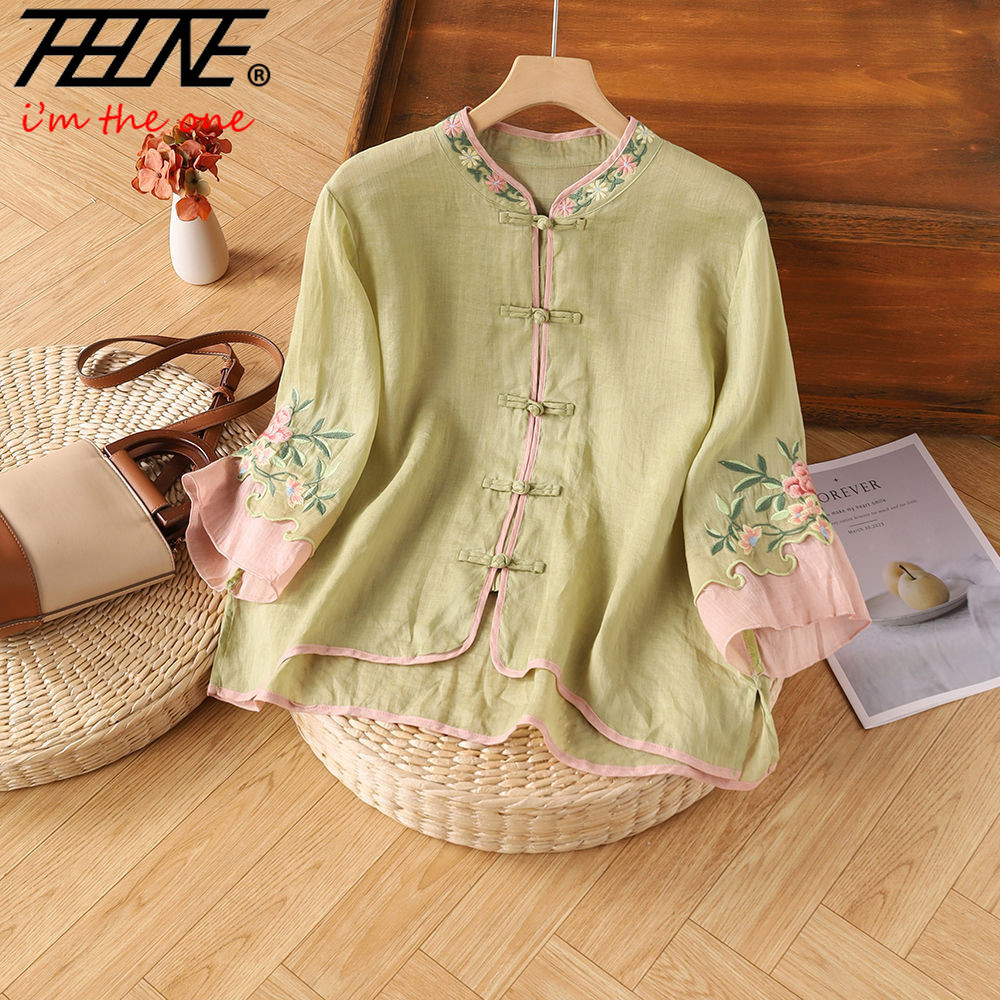 THHONE Kemeja Blus Bordir Paka - Embroidery Baju ulasan dan harga
