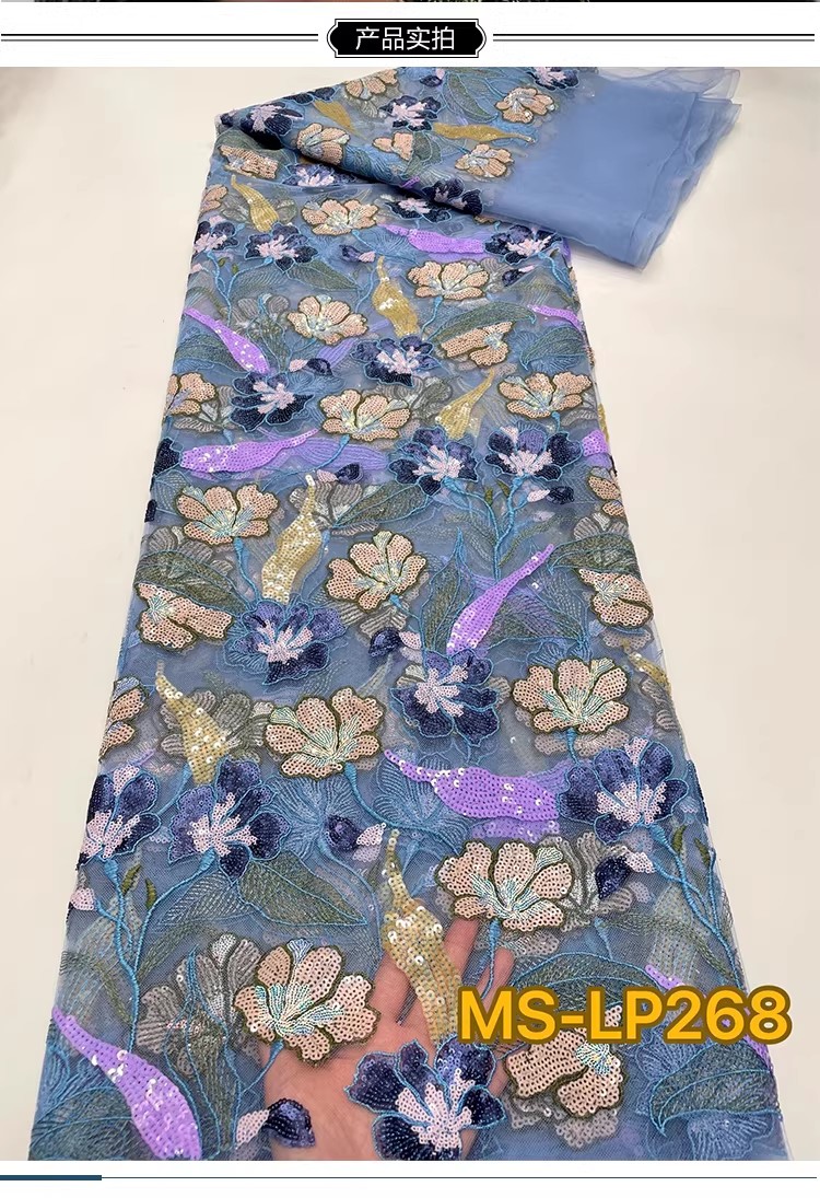 1 yard Kain Bordir Payet Bunga - Embroidery Flower Pattern ulasan dan harga