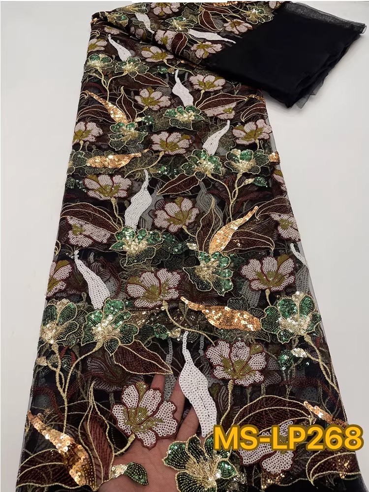 1 yard Kain Bordir Payet Bunga - Embroidery Flower Pattern ulasan dan harga