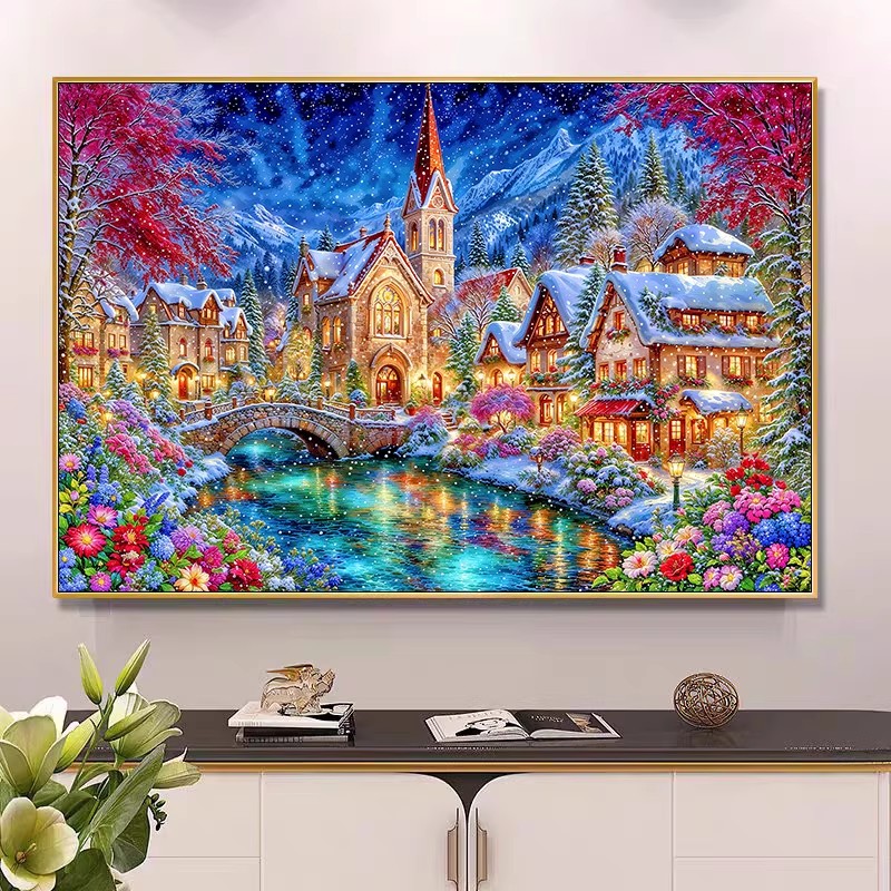 9ct 100x75cm Kit Bordir Gereja - Embroidery Tas ulasan dan harga