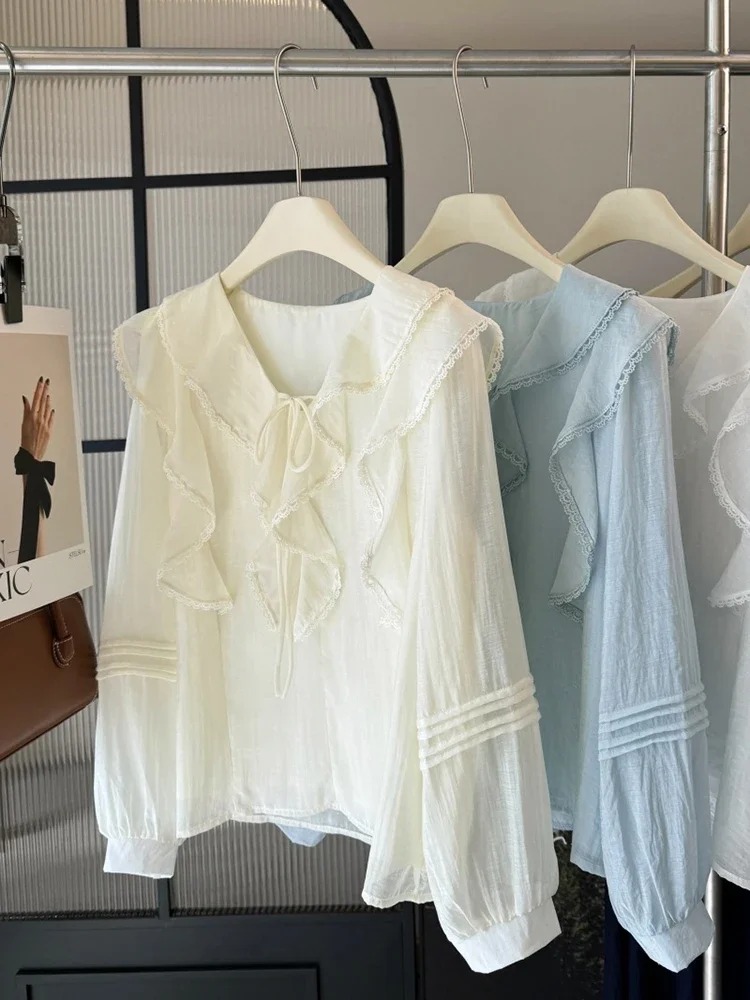 Blus Lengan Panjang Chic Kerah - Embroidery Fashion ulasan dan harga